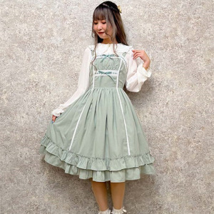 axesfemme kawaii日系古典优雅lolita少女蝴蝶结连衣裙LD341X10S