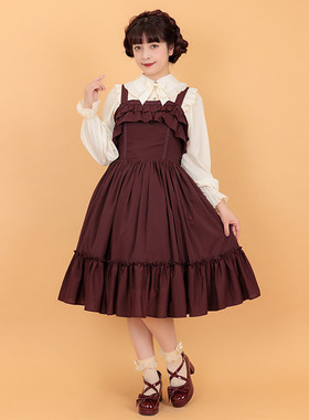 axesfemme Classical Frill 复古典雅纯色Lolita连衣裙LD341X07S