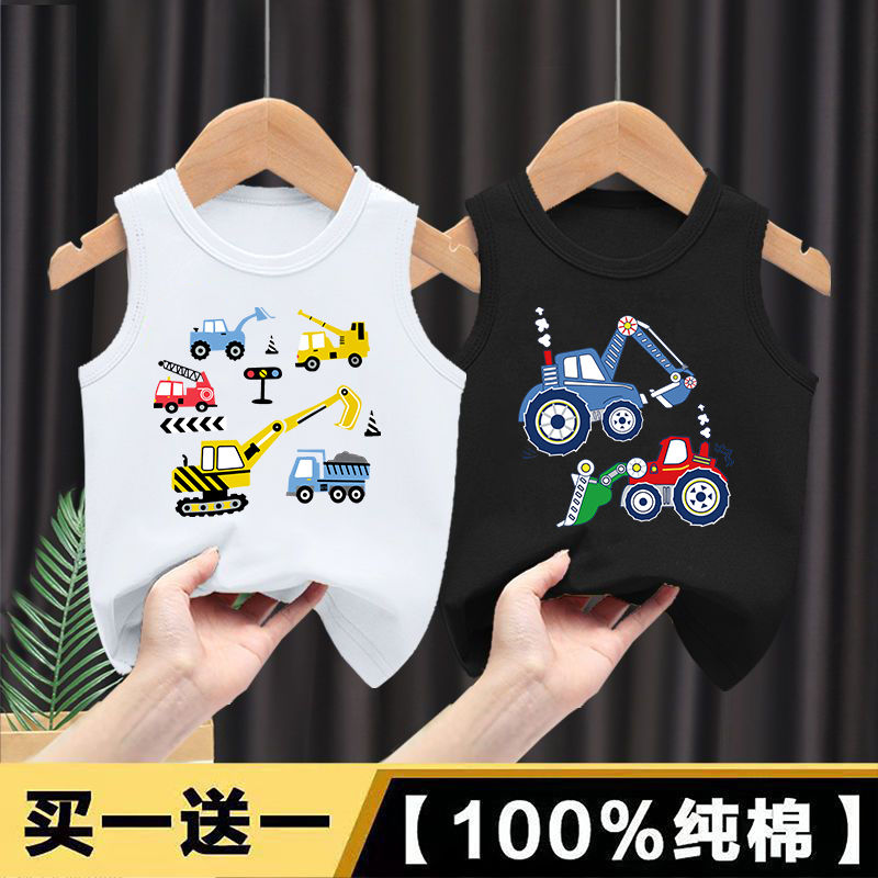 100%纯棉儿童夏季无袖坎肩背心