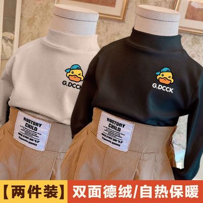 男童宝宝长袖加绒秋冬季保暖上衣