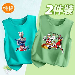 男童纯棉夏季背心儿童洋气无袖t恤中小童夏季薄款跨栏运动上衣服