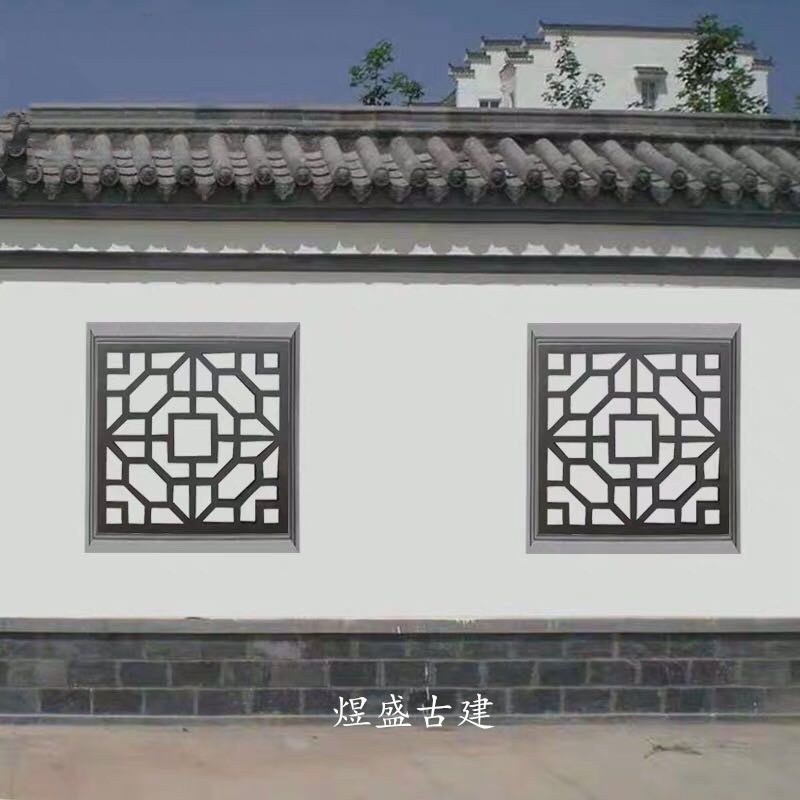 Antique cement window flower hollow ancient buildiNngs, wal