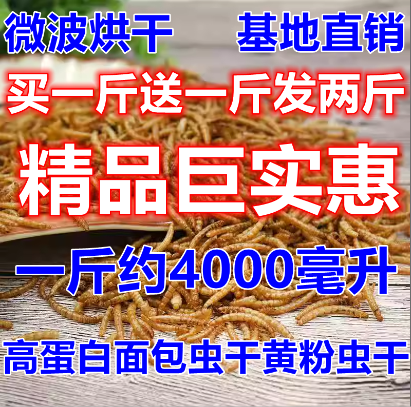 面包虫干黄粉虫微波工艺宠物粮食零食饲料芦丁鸡仓鼠鱼鸟八哥鹦鹉,宠物/宠物食品及用品,爬虫/鸣虫食物,淘宝优惠券,粉丝福利购,淘宝优惠卷