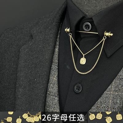 一字插针金属英文字母男女胸针