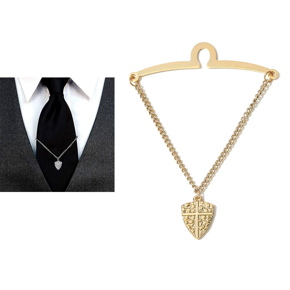 2023韩版新款盾牌领带夹高档领带扣男士商务正装西装领带夹子配饰