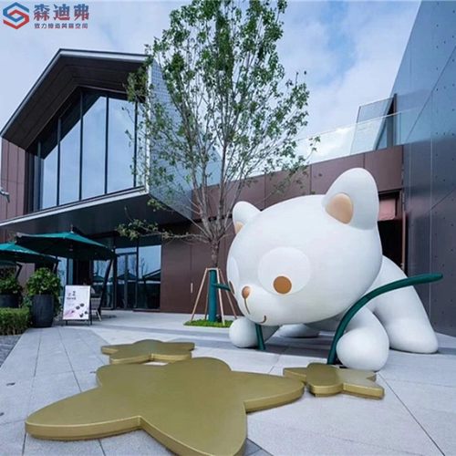 玻璃钢雕塑定制园林景观抽象小熊
