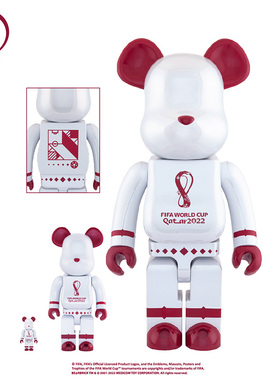 TOPTOY积木熊1000%世界杯联名款大体摆件BUZZ×KIKS联名大体