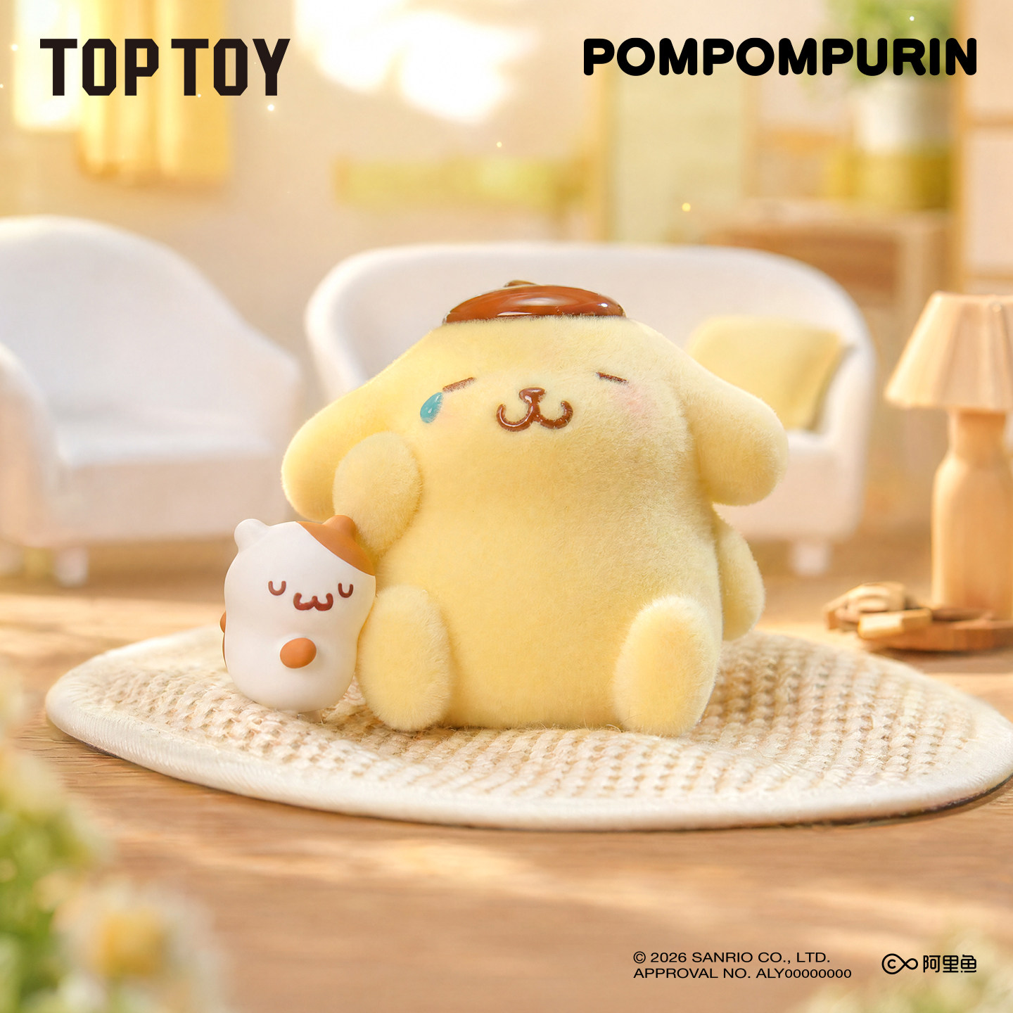 TOPTOY布丁狗茸茸日常系列手办植绒盲盒车载摆件可爱礼物潮玩公仔