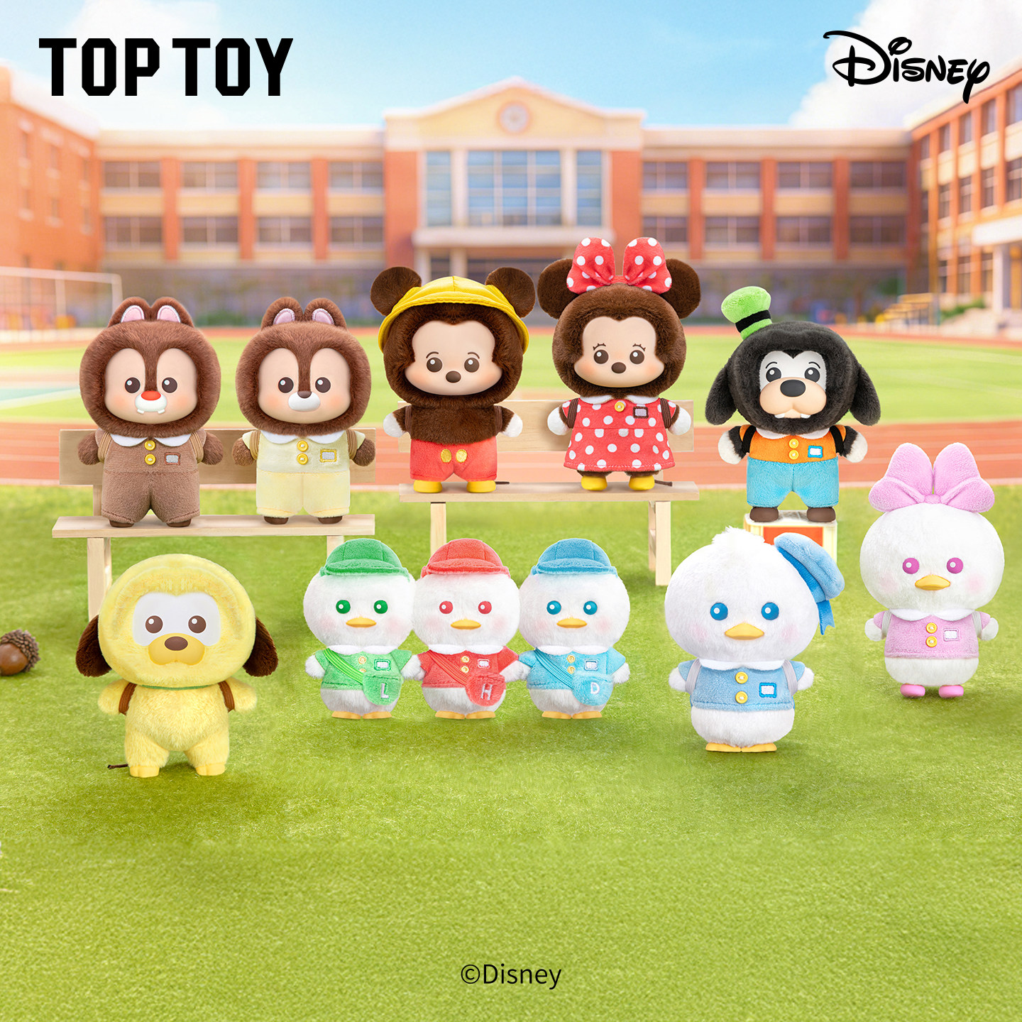 Toptoy Disney Mickey Family Small Backpack Series Plush Pendant Blind Box Mickey Mouse Donald Duck Gift