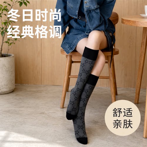 新古奇G家长袜子女中筒袜酷奇亮丝粉咖色官网长筒袜小腿及膝袜子