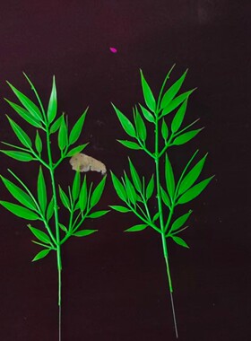 新仿竹叶摆件秋折塔饰装塔植物枝日装扮款真中装网红饰折绿色竹节