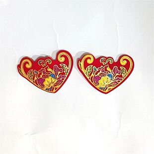 潮汕节庆彩色绒布折塔配件材料红桃粿透明盒加底座潮汕拜月娘同款