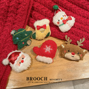新款 饰 圣诞节老人胸针可爱圣诞雪人别针创意礼品毛绒圣诞树衣服装