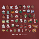 2025年新款 饰情侣圣诞节礼物扣针 圣诞老人胸针麋鹿金属徽章衣服装