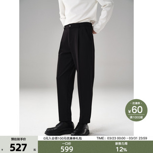 子 冬季 德国机织四面弹一体织绒 男士 久穿如新加厚休闲裤 黑色裤