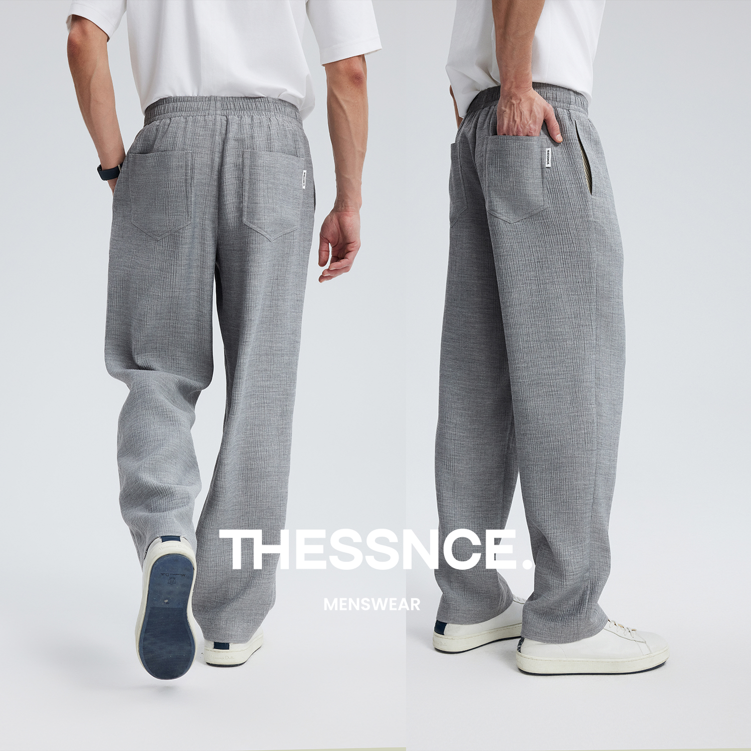 四季入老钱麻质舒爽 轻量化皱感宽舒通勤百搭休闲裤男款