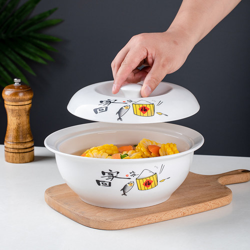 家用陶瓷带盖品锅汤碗