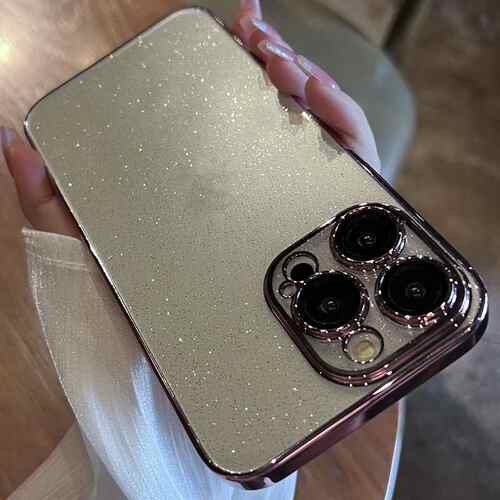 适用iphone15手机壳PC星空11闪粉苹果15pro轻奢风14小众13透明13p