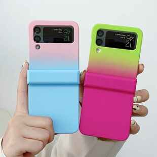 三星zflip3手机壳渐变肤感PC硬壳适用galaxyZflip4折叠屏保护壳套