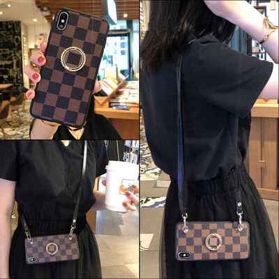 iPhone11Pro手机壳适用于苹果X网格XR指环XSmax支架8plus绳6s皮12