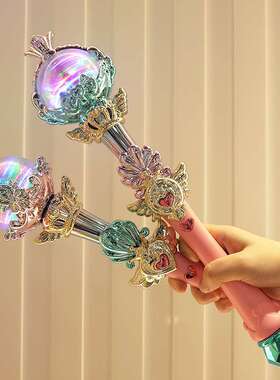 灯光音乐星空魔法棒 手持发光仙女棒 电动灯光棒权杖女孩儿童玩具