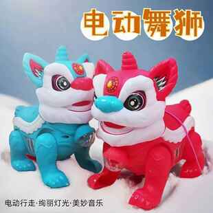 抖音网红电动牵绳狮子瓢虫玩具会走路灯光音乐地摊热卖男孩礼物