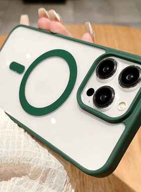 适用iphone15pro max磁吸手机壳14pro简约15亚克力12苹果13外贸11