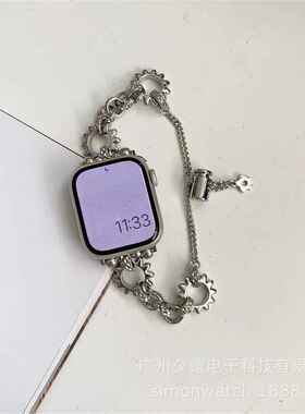 齿轮朋克金属表带手链适用于苹果手表applewatch8代SE765432ultra