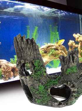 厂家直销 树脂工艺品 水晶虾躲避屋繁殖屋树根沉木嬉戏屋空心树洞