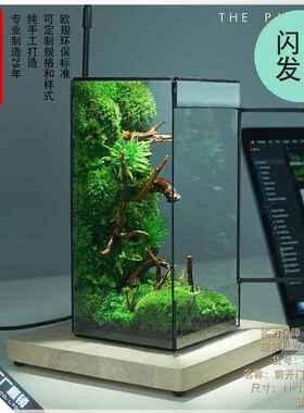 几何玻璃花房小型客厅生态桌面造景缸迷你雨林盒苔藓微景观水草缸