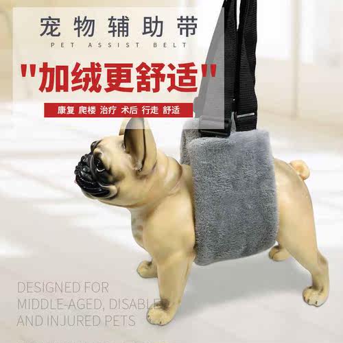 宠物老龄狗狗辅带残疾老年病弱犬下楼梯上车珊瑚绒辅助带