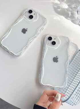 苹果15Promax透明简约手机壳全包防摔适用iPhone14精孔硅胶13加厚