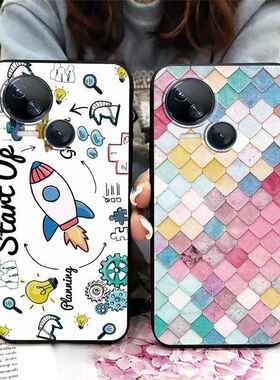 适用Tecno Spark10 5G/传音Ki8手机壳简约纯色搞怪卡通全包边女