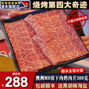 秒发澳洲和牛M9羽下肉500g烤肉片谷饲800天原切清真烧烤火锅套餐