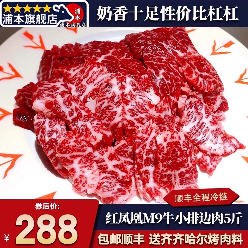 包邮5斤澳洲红凤凰m9牛小排边肉奶香和牛肉烧烤烤肉清真雪花霜降