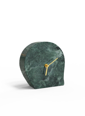 轻奢风高档金属大理石时钟摆件