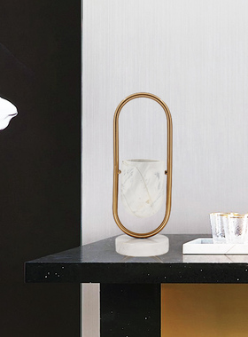 大理石金属花瓶软装饰品桌面摆件