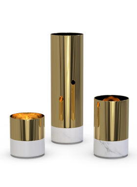 轻奢风金属大理石纹花瓶软装饰品