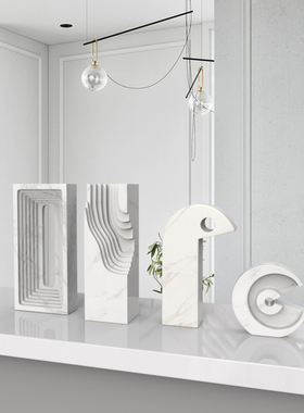 北欧风大理石样板间售楼部摆件