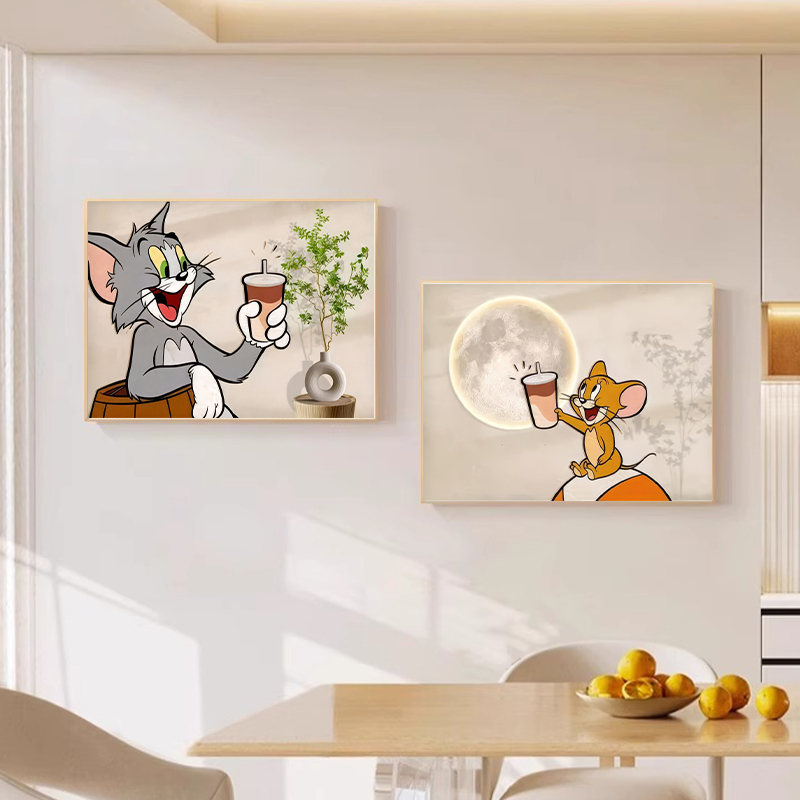 卡通猫和老鼠电表箱装饰画 画2025新款配电箱遮挡挂画 画电闸开