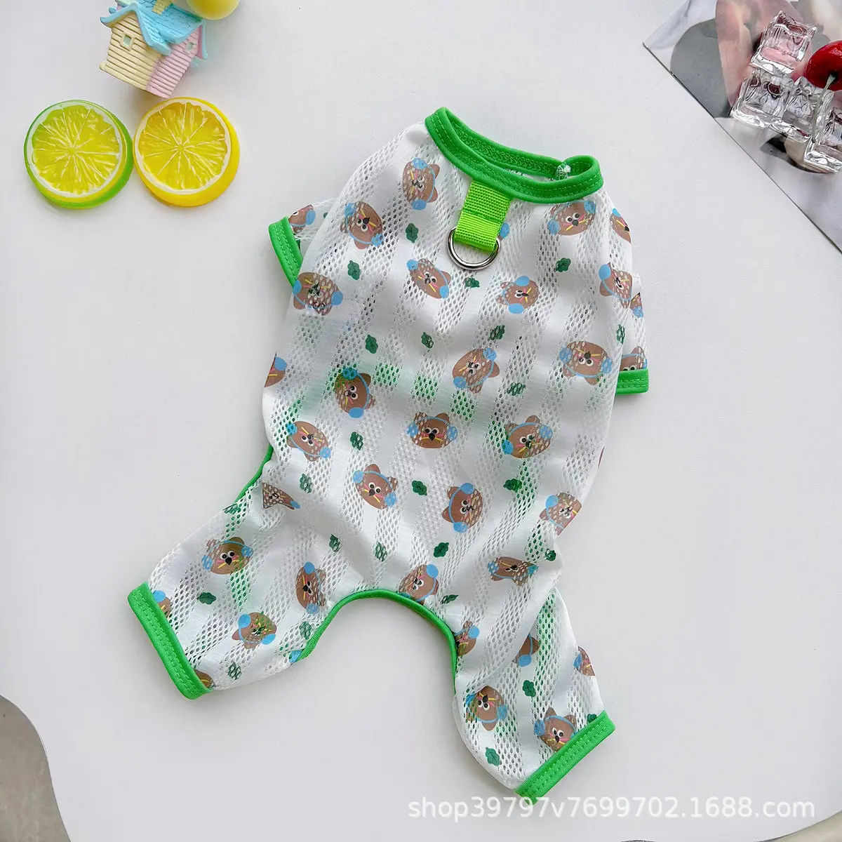 宠物狗狗衣服春夏季薄款网眼四脚衣猫咪衣服透气防掉毛外出中大型