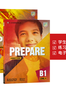 进口原版 新第二版 Prepare 学生书+练习册套装 4级别 剑桥通用认证考试冲刺教材  中考英语 高考英语适用 自学教材