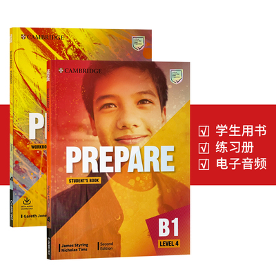 进口原版 新第二版 Prepare 学生书+练习册套装 4级别 剑桥通用认证考试冲刺教材  中考英语 高考英语适用 自学教材