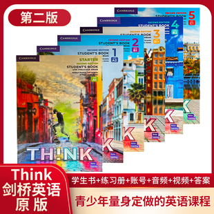 Starter 在线账号 原版 剑桥中学英语Think 18岁英语教材 新版 12345级课本 第二版 正版 送音频视频测试答案 练习册 进口版 现货