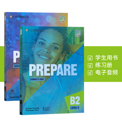 进口原版 新第二版 Prepare 学生书+练习册套装 6级别 剑桥通用认证考试冲刺教材  中考英语 高考英语适用 自学教材
