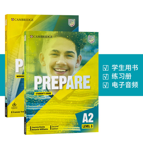 进口原版 新第二版 Prepare 学生书+练习册套装 3级别 剑桥通用认证考试冲刺教材  中考英语 高考英语适用 自学教材