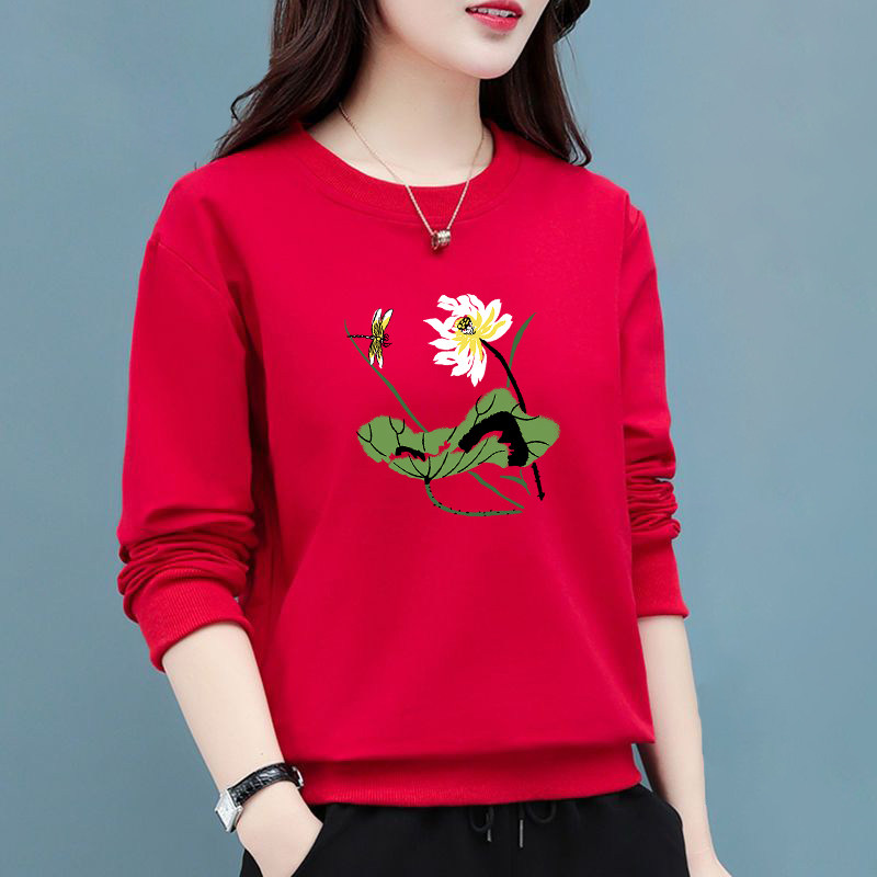 卫衣女2023秋冬季新款中年妈妈装宽松大码加绒加厚长袖上衣打底衫