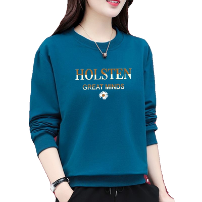 常规宽松加绒加厚文艺印花卫衣