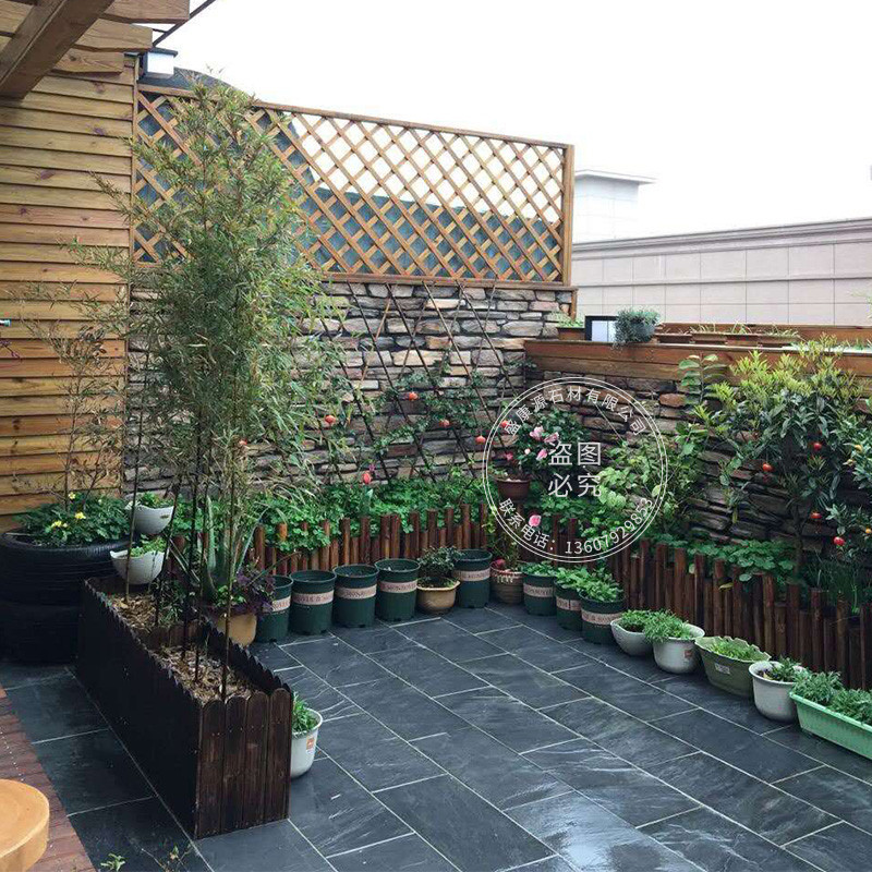 青石板庭院室外阳台防滑地砖别墅花园复古院子广场