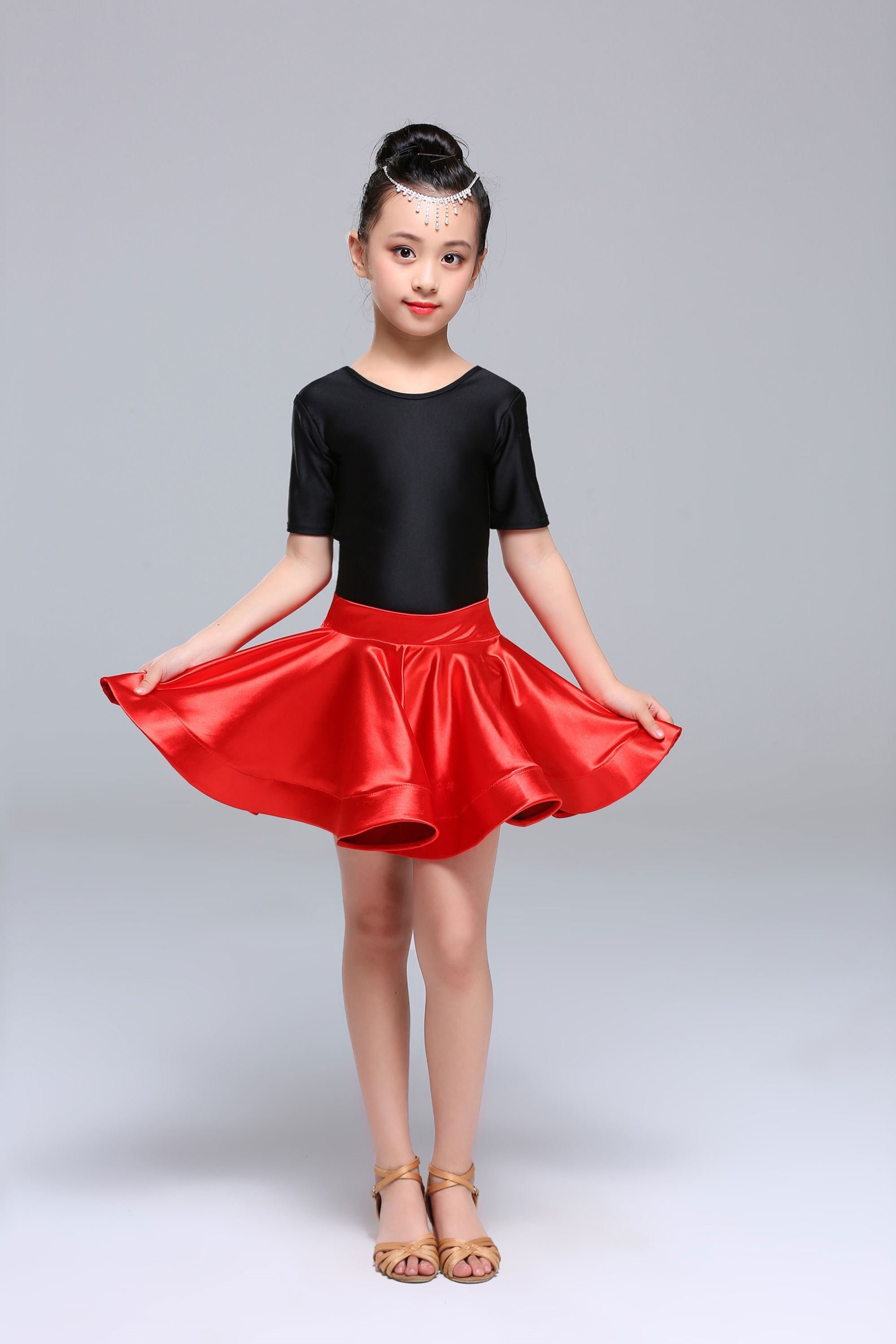 拉丁舞裙专业i比赛培训健美操小女孩标准时尚幼童显瘦